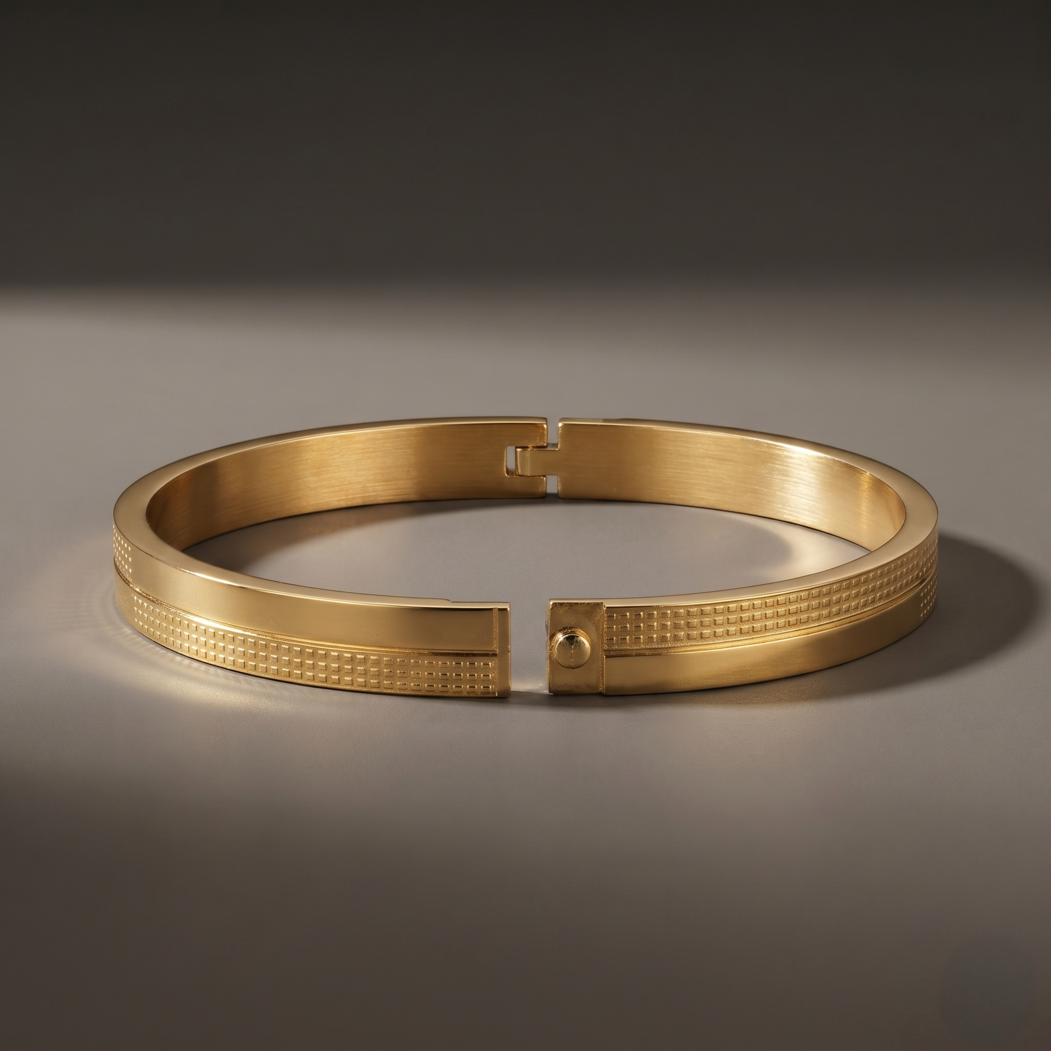 Textured Golden Bracelet detailed view - Avalna
